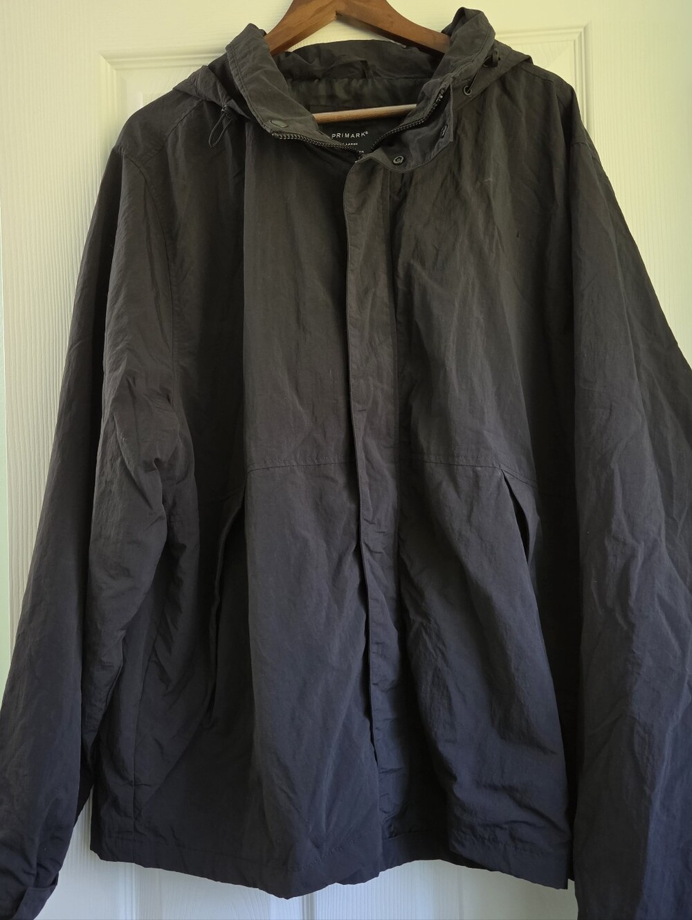 Primark Mens Black Hooded Rain Jacket Windbreaker 3XL